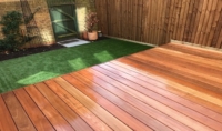 Balau hardwood decking, new fencing and artificial grass East London Balau hardwood decking, new fencing and artificial grass East London